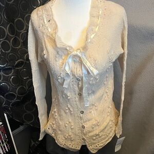 Peter Nygard Cream Cardigan Sweater